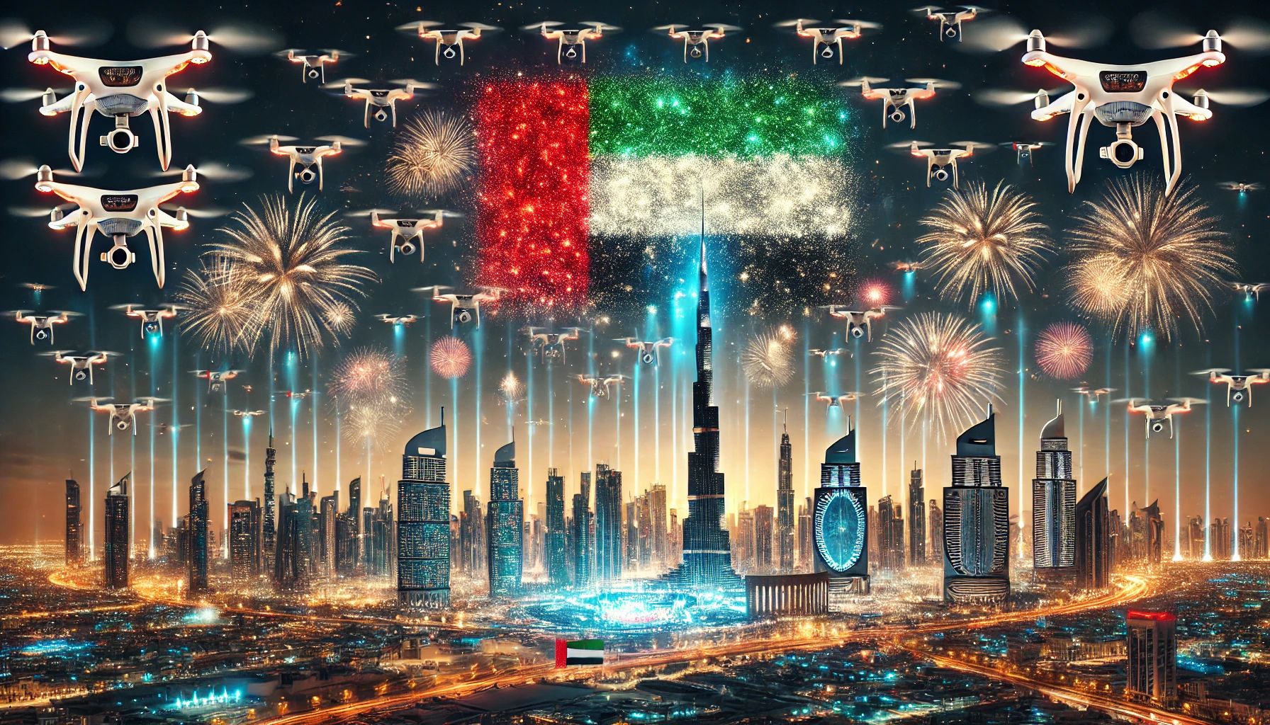 الإمارات تسجل أرقامًا قياسية عالمية بعرض طائرات بدون طيار يضم 10,000 طائرة ليلة رأس السنة